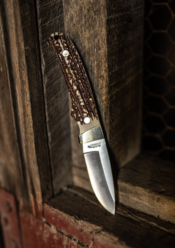 Uncle Henry old 1100089 Next Gen Staglon PH2N Pro Hunter 2.80" Fixed Drop Point Stainless Steel Blade 3.95" Staglon Handle Includes Sharpening Stone/Sheath — view 1