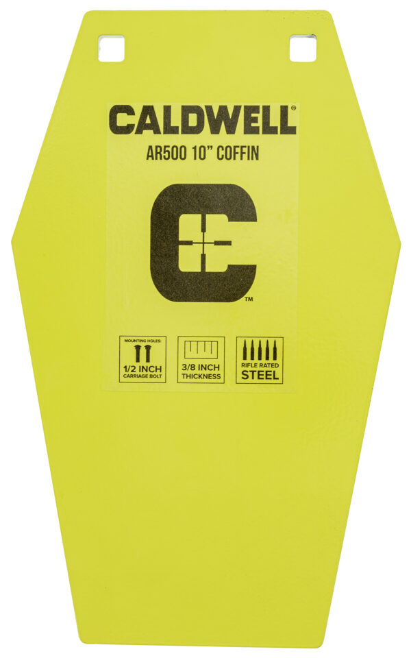 Caldwell 1116693 C  10" Coffin CP4 Yellow Powder Coat AR500 Steel Hanging — view 1