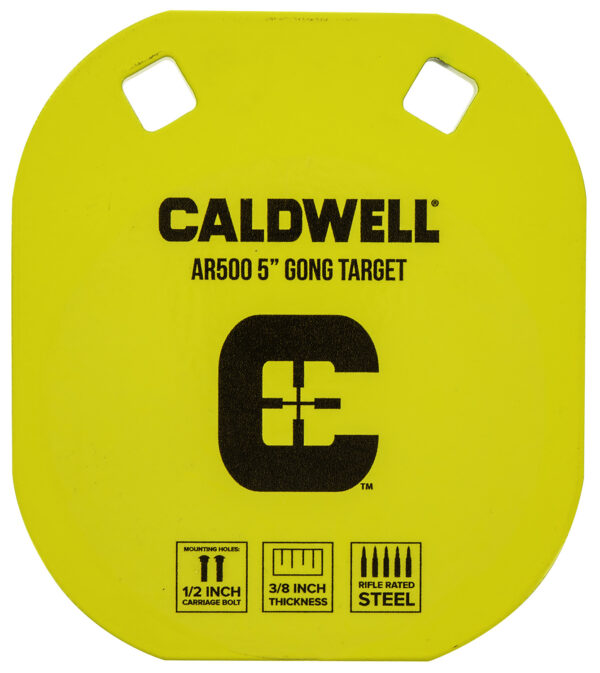 Caldwell 1116700 Gong  5" Yellow AR500 Steel 0.38" Thick Hanging — view 1