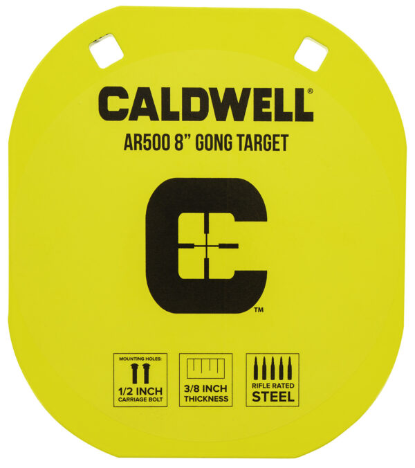 Caldwell 1116703 Gong  8" Yellow AR500 Steel 0.38" Thick Hanging — view 1