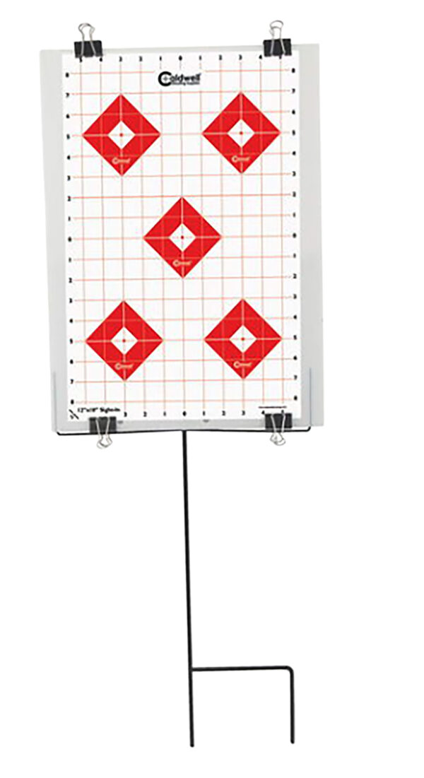 Caldwell 110005 Ultra Portable Target Stand Black/Red/White Steel Silhouette/Shapes Standing Includes 8 Silhouette Targets/8 Sight-In Targets — view 1