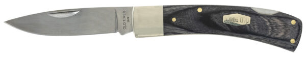 Old Timer 1135989 Heritage Series Bruin 50th Anniversary 2.80" Drop Point Plain D2 Steel Blade 3.70" Black Wood Laminate Handle — view 1