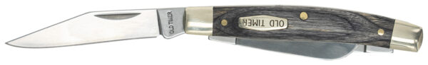 Old Timer 1149100 Heritage Series Middleman 340T 2" 1.70" 2.40" Folding Clip Point/Pen/Sheepsfoot D2 Steel Blade, 3.70" Gray Wood Laminate Handle — view 1