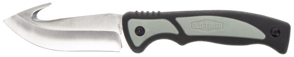 Old Timer 1137138 Trail Boss  3.70" Fixed Gut Hook Plain Stainless Steel Blade, TPE Handle Includes Sheath — view 1