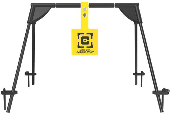 Caldwell 1187590  Swinging Rifle Black/Yellow AR500 Steel Hanging Standing Includes Ground Stakes — view 1
