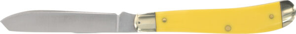 Old Timer 1180011 Gunstock Trapper 3" Plain Stainless Steel Blade Yellow — view 1