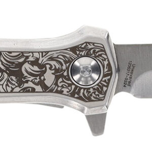 Smith & Wesson Knives 1205011 Unwavered  3.50" Folding Dagger, Plain Stonewashed 8Cr13MoV SS Blade, 4.25" Rosewood w/SS Scales Handle