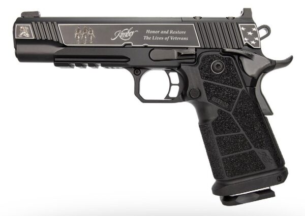 Kimber Mfg, Inc 3700895 DS Warrior Boot Campaign 9mm Luger 20+1 5" Matte Stainless Deep Crown Barrel, KimPro Black Engraved/Optic Cut/Serrated Slide, Black Stainless Steel Frame w/Beavertail & Picatin — view 1