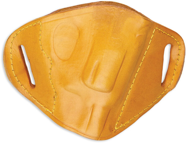 Bulldog MLTM Molded  OWB Tan Leather Belt Slide Fits Browning Hi-Power Fits Kahr P45 Right Hand — view 1