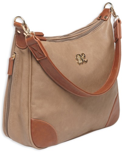 BULLDOG CONCEALED CARRY PURSE - HOBO STYLE TAUPE W/TAN TRIM — view 1