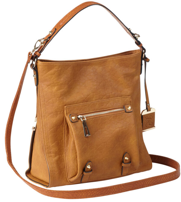 Bulldog BDP054 Hobo Purse w/Holster Brown Leather Most Sm Pistols & Revolvers Right Hand — view 1