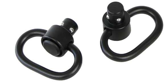 BULLDOG DELUXE QD PUSH BUTTON SWIVEL SET 1.25 IN BLK STEEL ( 20 PER CASE ) — view 1