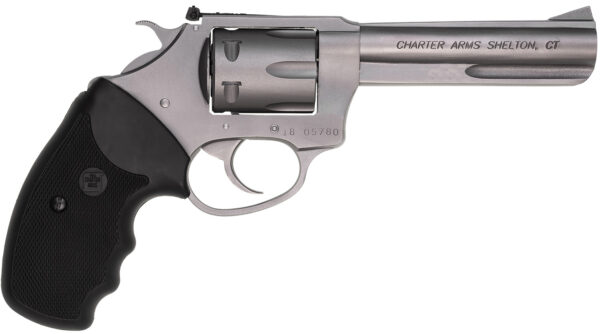 Charter Arms 72242 Pathfinder Target 22 LR, 8 Shot 4.20" Matte Stainless Steel Barrel & Cylinder, Anodized Aluminum Frame w/Black Finger Grooved Rubber Grip, Exposed Hammer — view 1