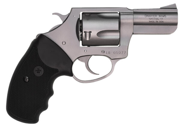 Charter Arms 74420 Bulldog  Large 44 Special, 5 Shot 2.50" High Polished Stainless Steel Barrel, Cylinder & Frame w/Black Finger Grooved Rubber Grip — view 1