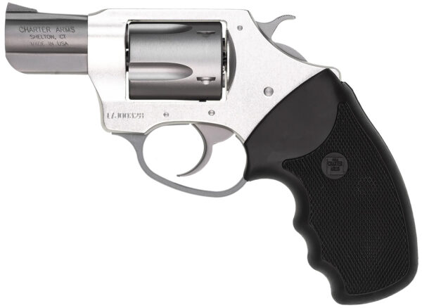 Charter Arms 93820 Undercover Lite Southpaw Compact 38 Special, 5 Shot 2" Stainless Steel Barrel & Cylinder, Anodized Aluminum Frame w/Black Finger Grooved Rubber Grip, Exposed Hammer, Left Hand — view 1