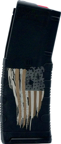 BLACK RAIN MAGAZINE AR15 30RD - 5.56" TATTERED FLAG ETCHED — view 1