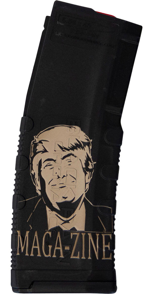 Black Rain Ordnance MAG30TRUMPMAGAZNE Magazine  30rd 223 Rem/5.56 NATO Trump MAGA-ZINE Engraving Fits AR-15 Black Polymer — view 1