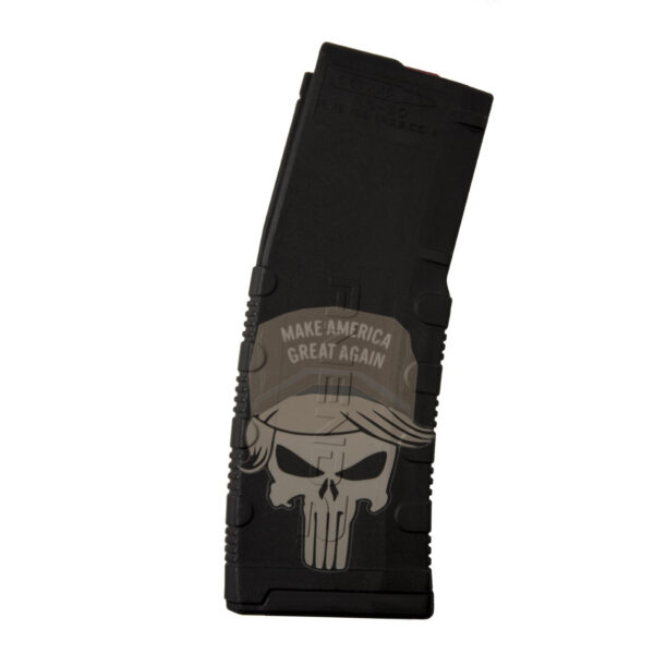 BLACK RAIN LASER ETCHED MAGAZINES 30RD TRUMP PUNISHER — view 1