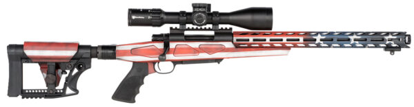 Howa HFLG65C16 M1500 APC Chassis Gen2 6.5 Creedmoor 10+1 16.25" Barrel, American Flag Cerakote Receiver, American Flag 6 Position Luth-AR MBA-4 with Aluminum Chassis Stock, Black Polymer Grip — view 1