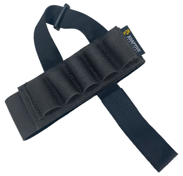 ADAPTIVE TACTICAL AT06400 Stock Mounted Shell Carrier  5rd Shotshells Removable Black Nylon Non Slip Loops Adj. Stock Fit — view 1