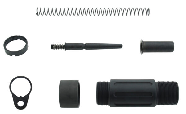 TacFire MAR139C Short Buffer Tube System  Black Anodized Aluminum with QD End Plate for AR Pistol Platform — view 1