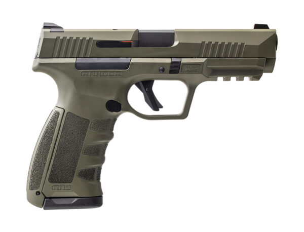 Dickinson LLC RA9G RA9  9mm Luger 17+1 4.25" Black Steel Barrel, OD Green Cerakote Serrated Aluminum Slide, OD Green Polymer Frame w/Accessory Rail — view 1