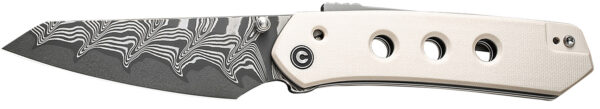 Civivi Knives C22036-DS1 Vision FG  3.54" Folding Reverse Tanto Plain Damascus Blade, Ivory G10 Handle — view 1