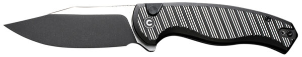 Civivi Knives C23040B-1 Stormhowl  3.30" Folding Clip Point Plain Black Stonewashed Nitro-V Steel Blade, Milled Black Aluminum Handle — view 1