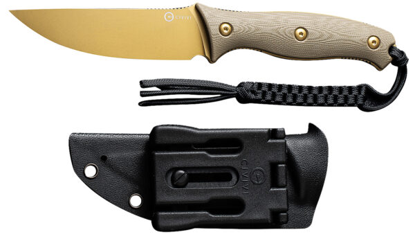 Civivi Knives C23041-2 Stormridge  3.92" Fixed Straight Back Plain Desert Tan Stonewashed Nitro-V Steel Blade, Tan Textured G10 Handle — view 1