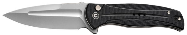 Civivi Knives C23053-3 Incindie  3.48" Folding Spear Point Plain Stonewashed 14C28N Steel Blade, Black Textured G10 Handle — view 1