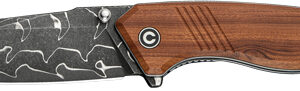 CIVIVI KNIFE PLACOID 3.67" - WOOD/DIMASCUS BLADE LINER LOCK — view 2