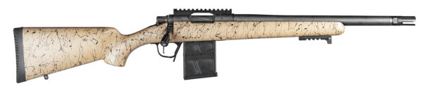 Christensen Arms 8010612200 Ridgeline Scout Full Size 223 Rem 4+1, 16" Black Nitride Steel Threaded Barrel, Black Nitride Aluminum Receiver, Tan w/Black Webbing Fixed Sporter Stock — view 1