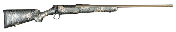 Christensen Arms 8010108500 Mesa FFT 300 Win Mag 3+1 22" Threaded Barrel, Burnt Bronze Cerakote, Green with Black/Tan Webbing Stock — view 1