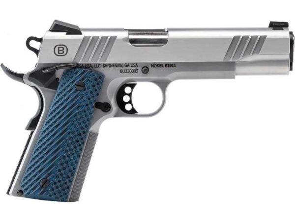 BERSA B1911 HGA 45 AUTO 5IN BBL BRUSHED STAINLESS NS AMBI 8RD VZ GRIPS — view 1