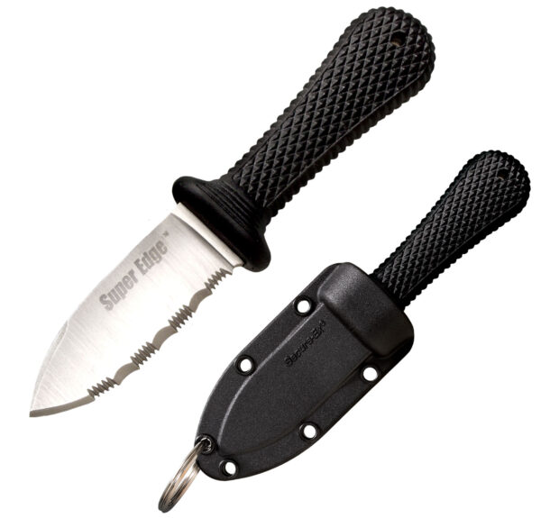 Cold Steel 42SS Super Edge  2" Fixed Part Serrated Japanese AUS-8A SS Blade/ Black Kray-Ex Handle Includes Sheath — view 1