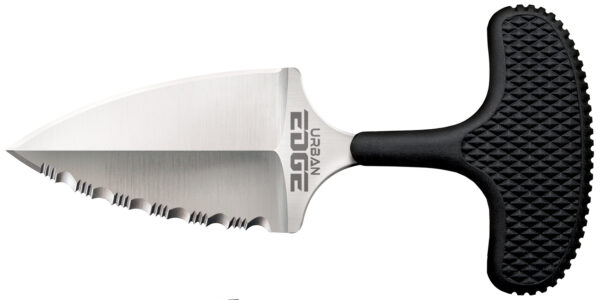 Cold Steel CS43XLS Urban Edge  2.50" Fixed Part Serrated Stone Washed Japanese AUS-8A SS Blade/Black Textured Kray-Ex Handle — view 1