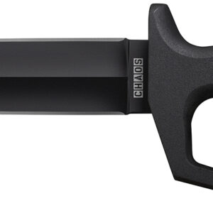 Cold Steel CS-80NTP Chaos Double Edge 7.50" Fixed Plain Black SK-5 High Carbon Blade/Black w/ "D" Ring Guards Aluminum Handle