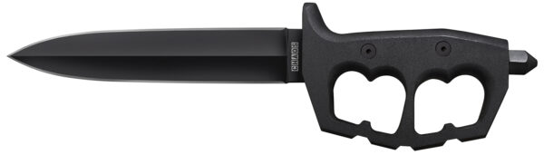 Cold Steel CS-80NTP Chaos Double Edge 7.50" Fixed Plain Black SK-5 High Carbon Blade/Black w/ "D" Ring Guards Aluminum Handle — view 1