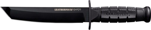 Cold Steel CS-39LSFCT Leatherneck  7" Fixed Plain Tanto Black Matte Powder Coat German D2 Steel Blade/Black Deep Checkered w/double Quillon Guard/ Griv-Ex Handle — view 1