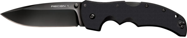 Cold Steel CS27BS Recon 1 4" Folding Spear Point Plain DLC Coated American S35VN Blade/Black G10 Handle Includes Pocket Clip — view 1