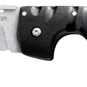 Cold Steel CS21ST Spartan  4.50" Folding Plain Stone Washed Japanese AUS-10A SS Blade/Black Griv-Ex w/Steel Liners Handle Includes Pocket Clip