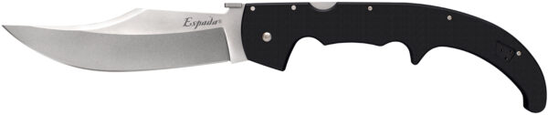Cold Steel CS62MGC Espada  XL 7.50" Folding Clip Point Plain AUS-10A SS Blade/9.25" Black w/Polished Bolsters G10 Handle Includes Belt Clip — view 1