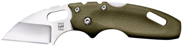 Cold Steel CS20MTGD Tuff Lite Mini 2" Folding Sheepsfoot Plain 4034 Stainless Steel Blade/OD Green Griv-Ex Handle Includes Pocket Clip — view 1