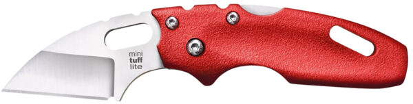 Cold Steel CS20MTR Tuff Lite Mini 2" Folding Sheepsfoot Plain 4034 Stainless Steel Blade/ Red Griv-Ex Handle Includes Pocket Clip — view 1