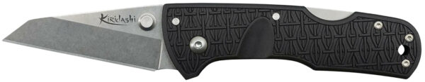 Cold Steel CS20KPL Kiridashi  2.50" Folding Sheepsfoot Plain 4116 Stainless Steel Blade/Black Griv-Ex Handle Includes Pocket Clip — view 1