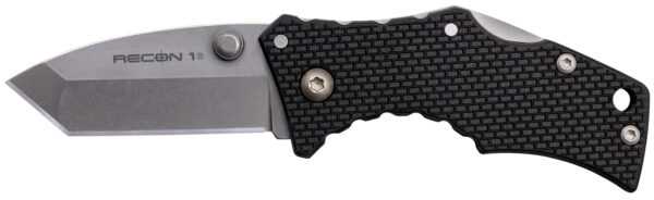Cold Steel CS27DT Recon 1 Micro 2" Folding Tanto Plain Stonewashed 4034 SS Blade/ Black Griv-Ex Handle Includes Pocket Clip — view 1