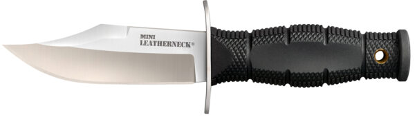 Cold Steel CS39LSAB Leatherneck  Mini 3.50" Fixed Clip Point Plain 8Cr13MoV SS Blade/3.25" Black Contoured Kray-Ex Handle Includes Sheath — view 1