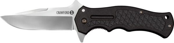 Cold Steel CS20MWCB Crawford 1 3.50" Folding Clip Point Plain 4034 SS Blade Black w/Traction Inlays GRN Handle Includes Pocket Clip — view 1