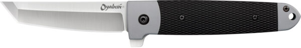 Cold Steel CS-26T Oyabun  3.50" Folding Plain 4034 Stainless Steel Blade/ Griv-Ex Black GRN w/TPR Inlay Handle — view 1