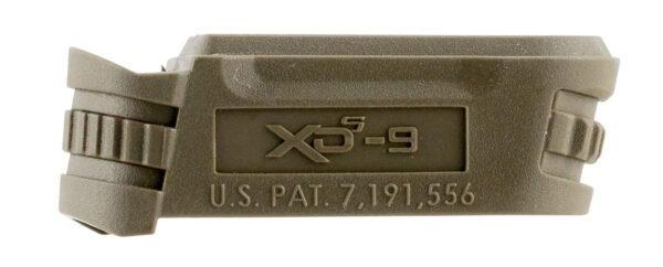 Springfield Armory XDS5901MFDE Backstrap Sleeve  made of Polymer with Flat Dark Earth Finish & 1 Piece Design for 9mm Luger Springfield XD-S with #1 Backstrap & 3.30" Barrel — view 1